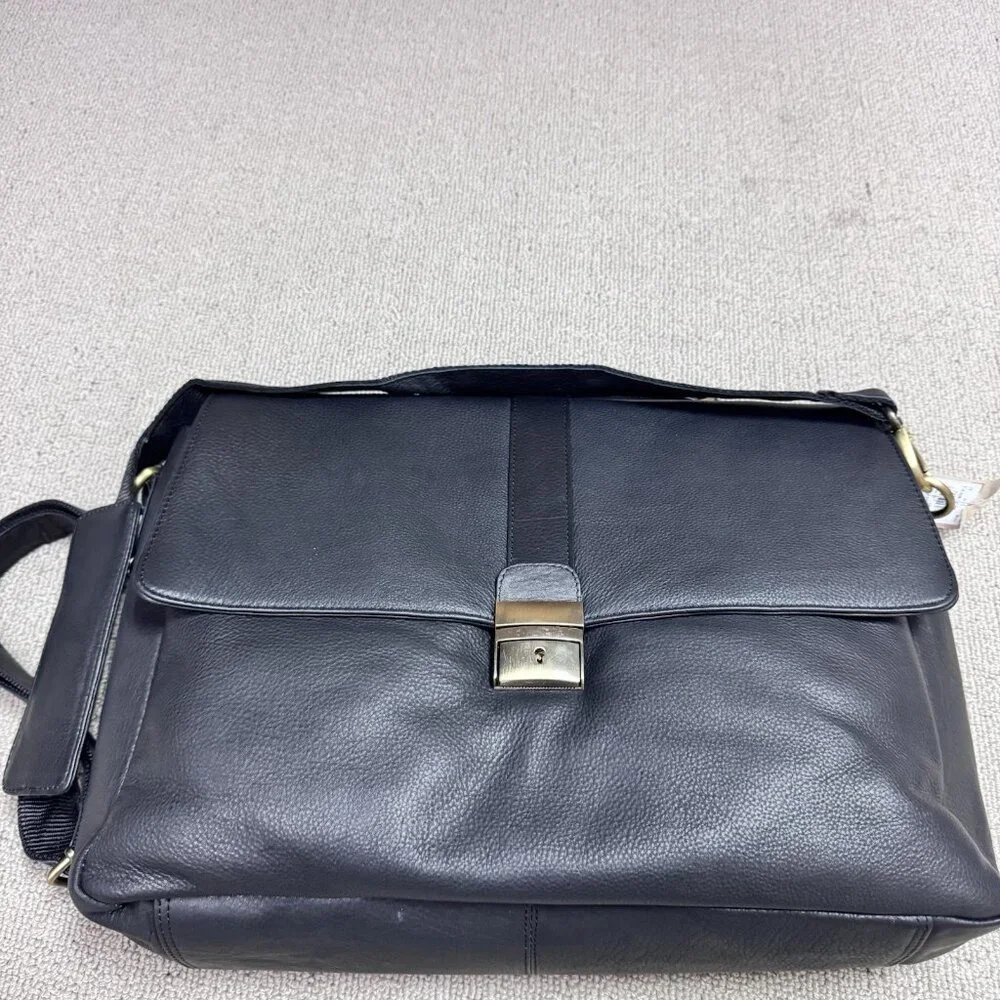 Wilson's Leather Briefcase Branded Executive Black Large NWT